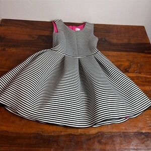 Zoe Ltd Women's Size 12 Black & White Striped Fit & Flare Dress